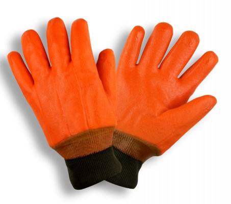 Orange Insulated Single Dipped PVC Gloves