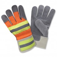 High-Visibility Split Leather Gloves 1 Dozen